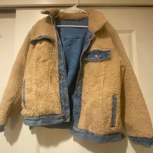 Forever 21 reversible denim Sherpa jacket